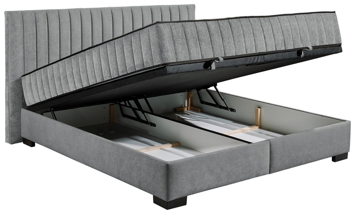 Boxbett Nagol C - Anthrazit/Schwarz, MODERN, Holzwerkstoff/Textil (180/200cm) - MID.YOU