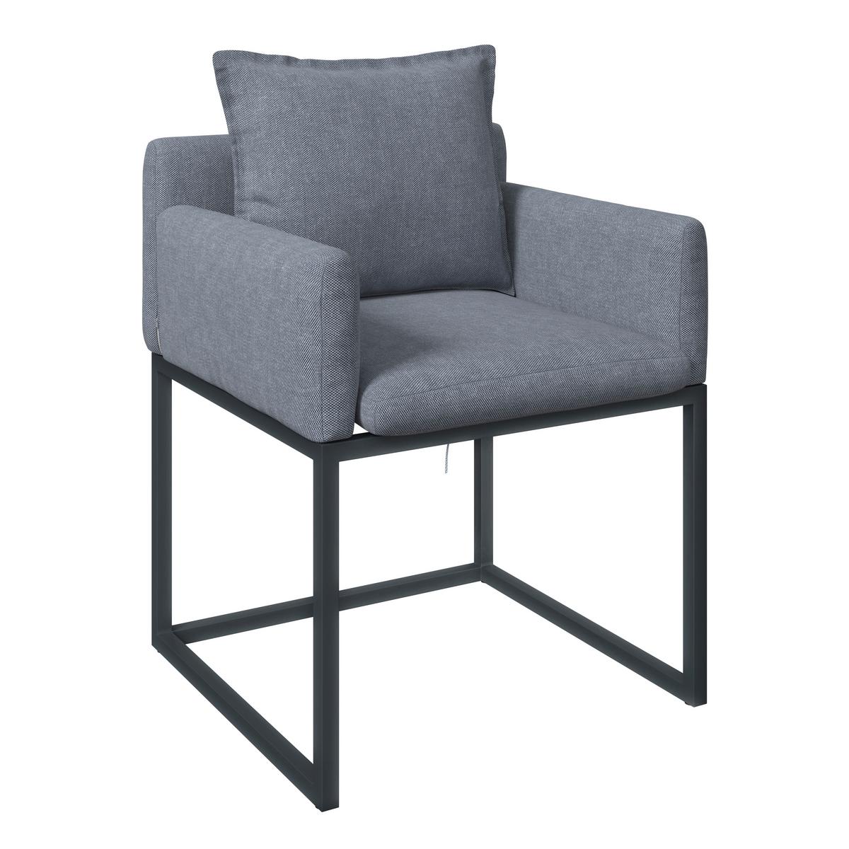 GARTENSESSEL JULIA - Alufarben/Grau, MODERN, Textil/Metall (58/85/55cm) - Beldano