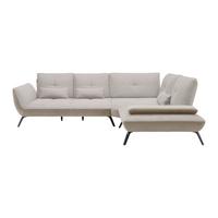 Rohová sedačka TRENDY, pravá, písková / béžová - černá/pískové barvy, Moderní, kov/kompozitní dřevo (310/93/250cm) - Premium Living