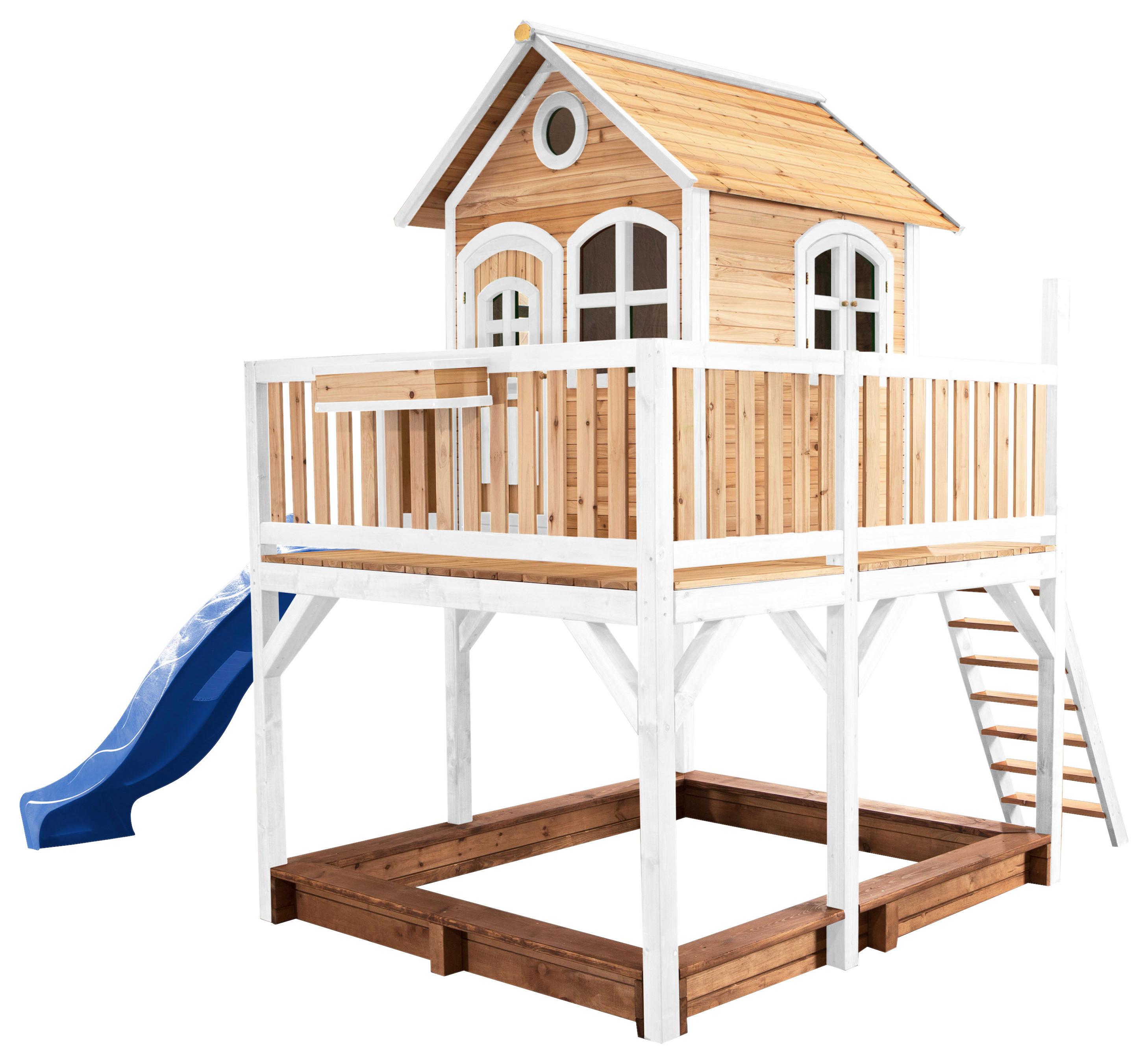 Spielturm A030.151.31 - Blau/Braun, KONVENTIONELL, Holz (377/291/255cm) - Ambia Garden