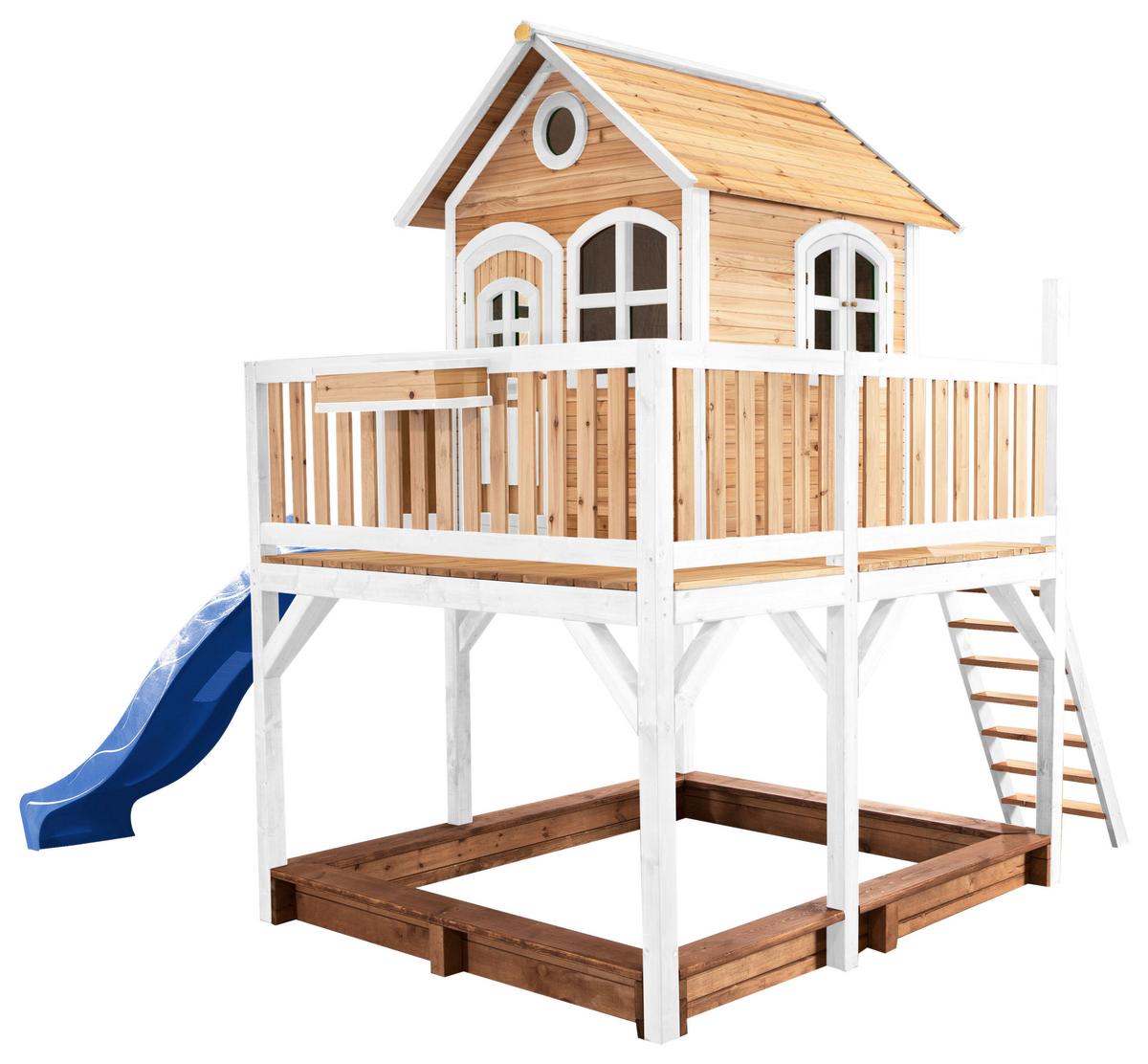 Spielturm A030.151.31 - Blau/Braun, KONVENTIONELL, Holz (377/291/255cm) - Ambia Garden