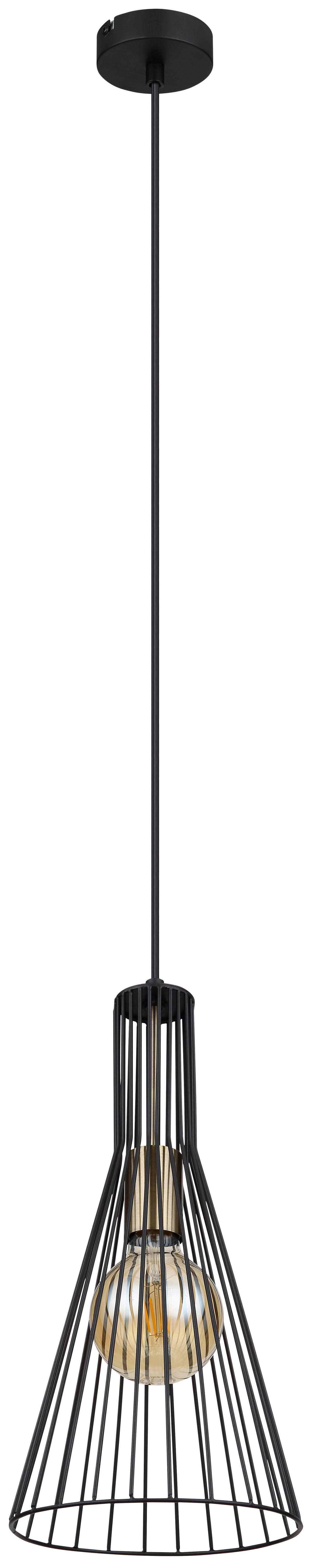 Hängeleuchte Milli H: 120 Cm 1-Flammig Gitterschirm Design - Schwarz, Basics, Metall (20/120cm) - Globo