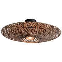 Deckeleuchte Bali D: 60 cm 1-Flammig - Hellbraun/Schwarz, Natur, Naturmaterialien/Metall (60/15cm) - Good & Mojo