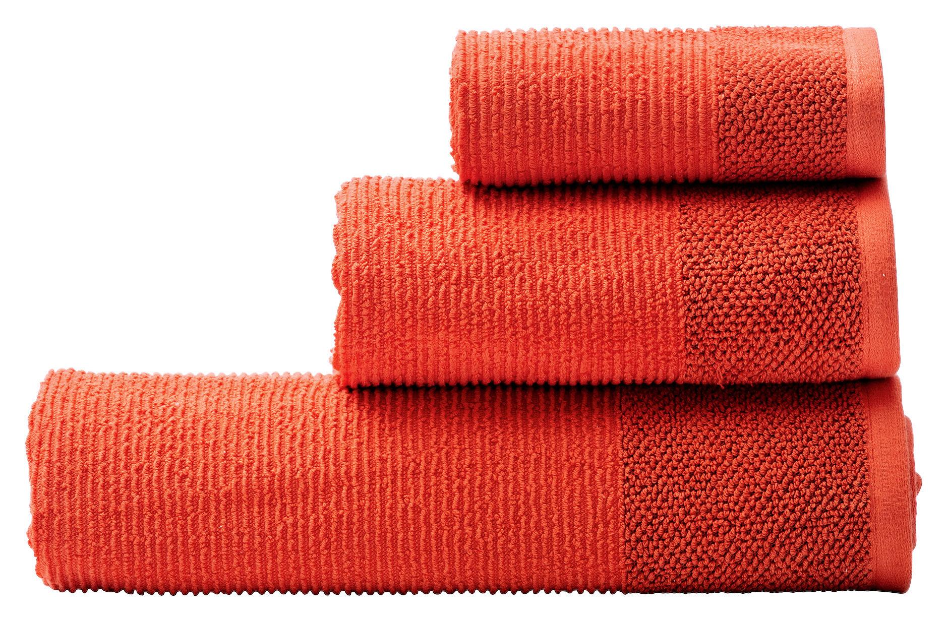 Handtuch Set Rainbow 3-Tlg. Baumwolle Rot, 450 G/M2 - Rot, Basics, Textil - Benetton
