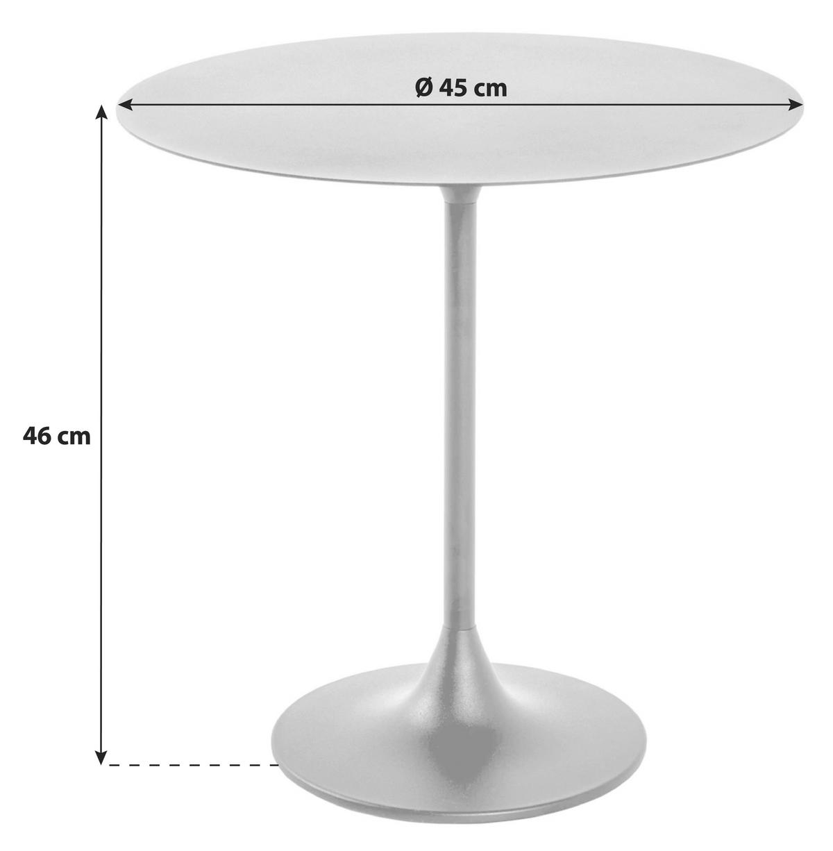 Beistelltisch Schwarz - Schwarz, Basics, Metall (45/46cm)