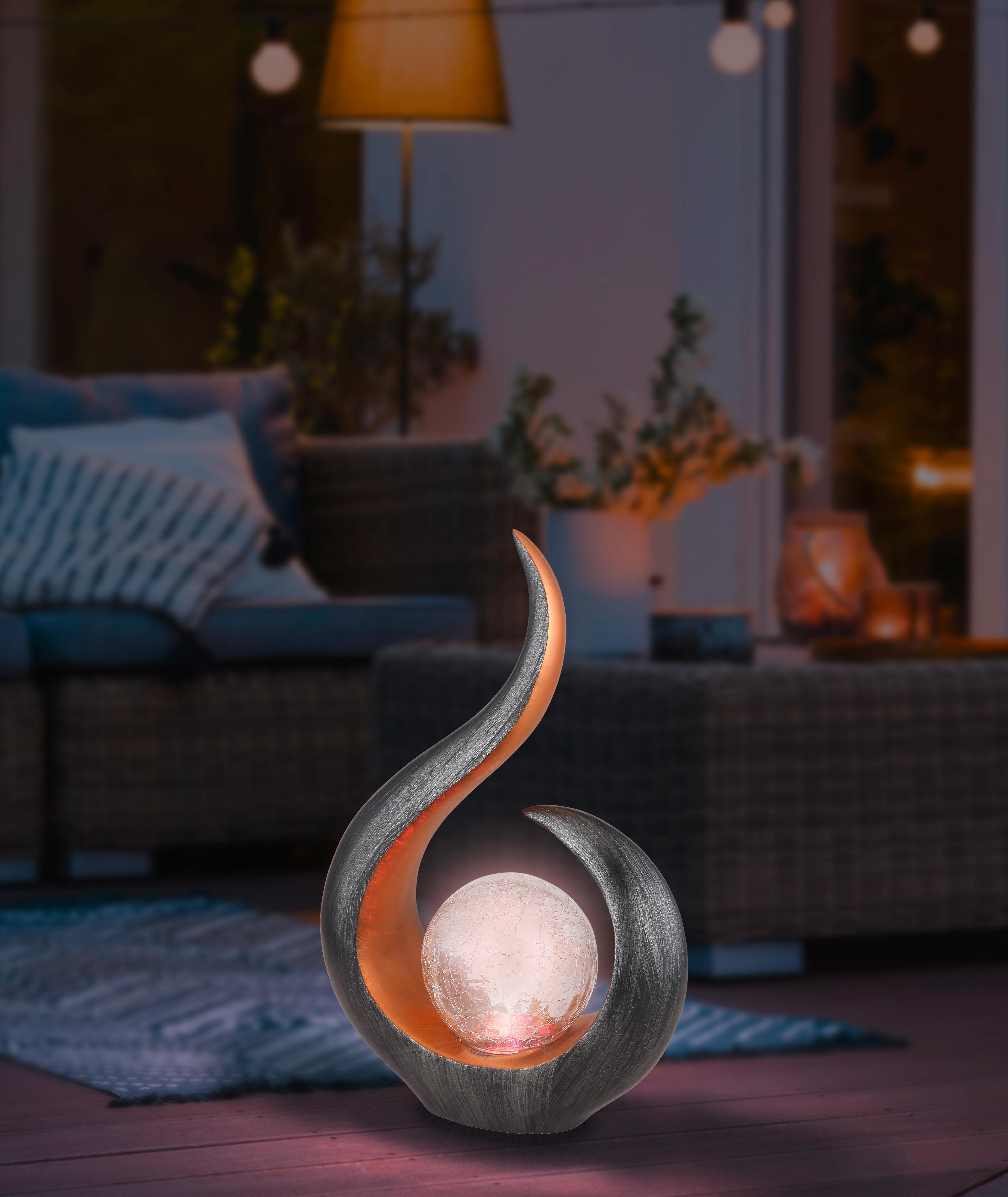 Solarleuchte 36530 - Klar/Goldfarben, Design, Glas/Kunststoff (22,5/10/33,5cm) - Globo