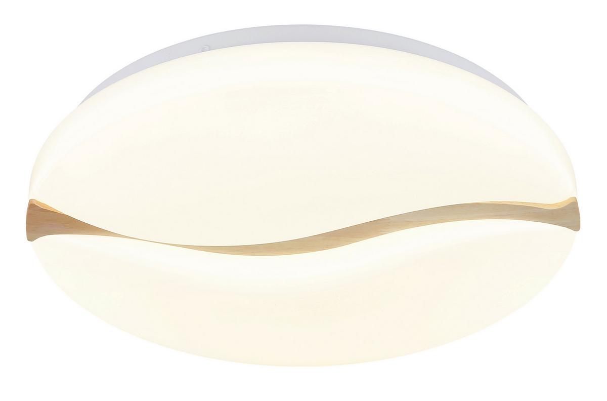 STROPNÉ LED SVIETIDLO LETICIA - hnedá/biela, Basics, kov/drevo (39/8cm) - Globo
