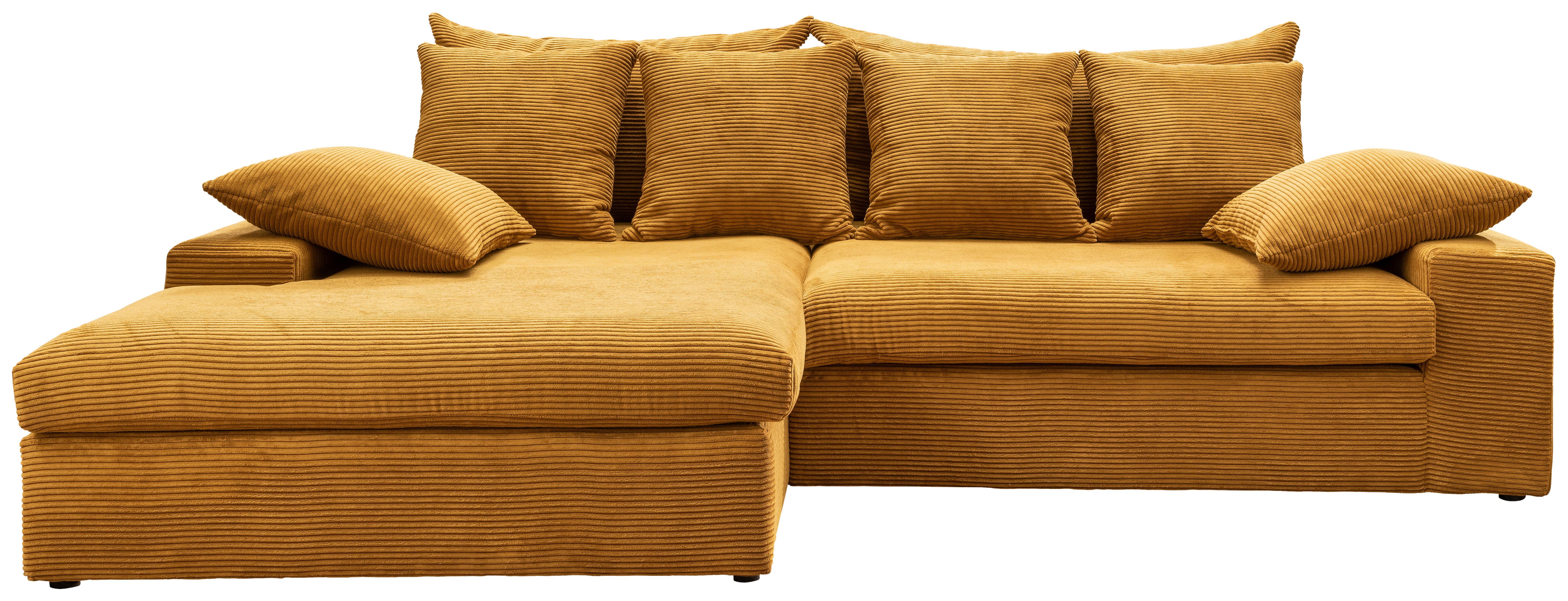 Ecksofa Avellino Goldfarben S: 200/278 cm - Goldfarben/Schwarz, MODERN, Textil (200/278cm) - Livetastic