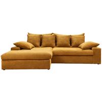 Ecksofa Avellino Goldfarben S: 200/278 cm - Goldfarben/Schwarz, MODERN, Textil (200/278cm) - Livetastic