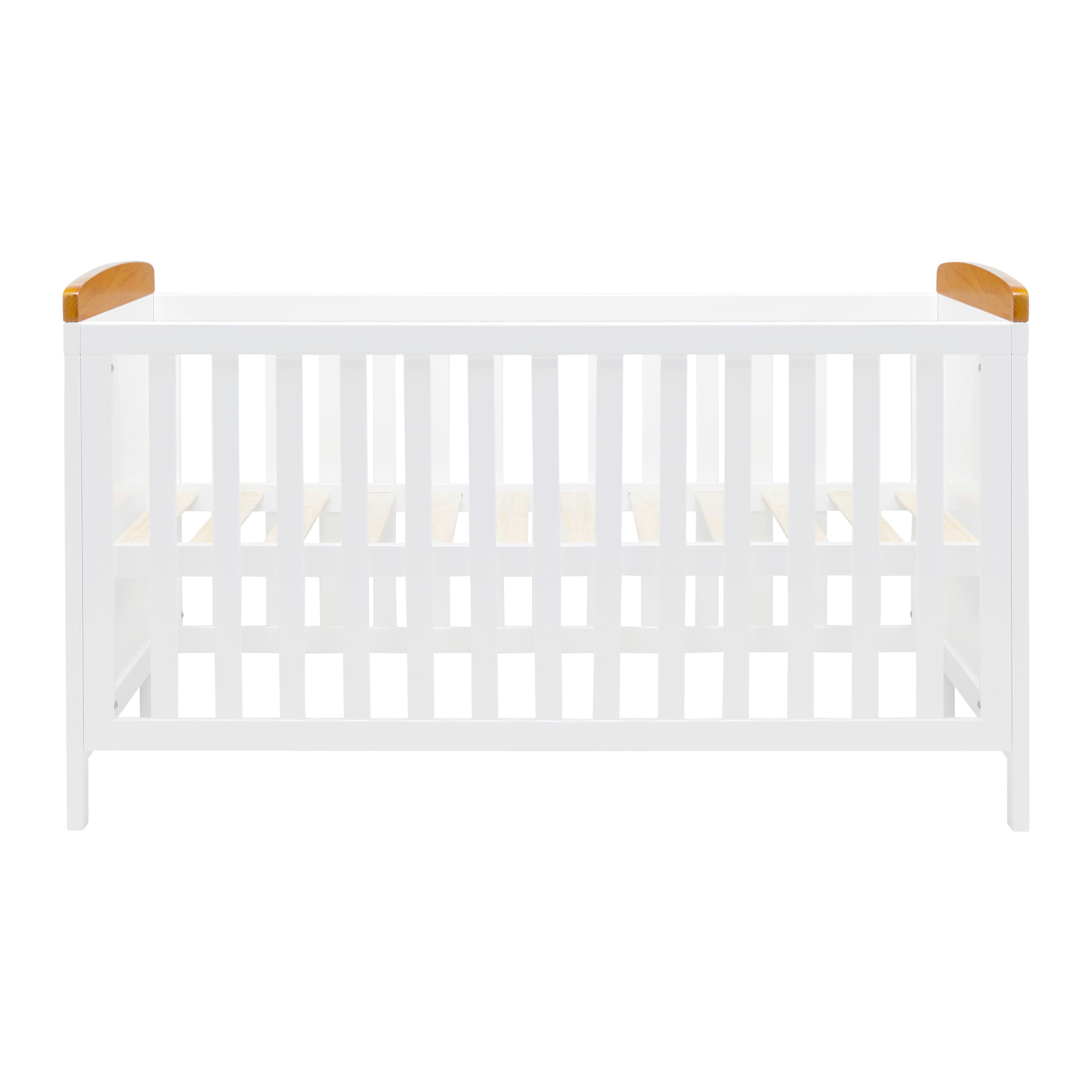 Postieľka s priečkami LOU biela - biela/farba borovice, Modern, drevo (144/75cm) - Bessagi Kids