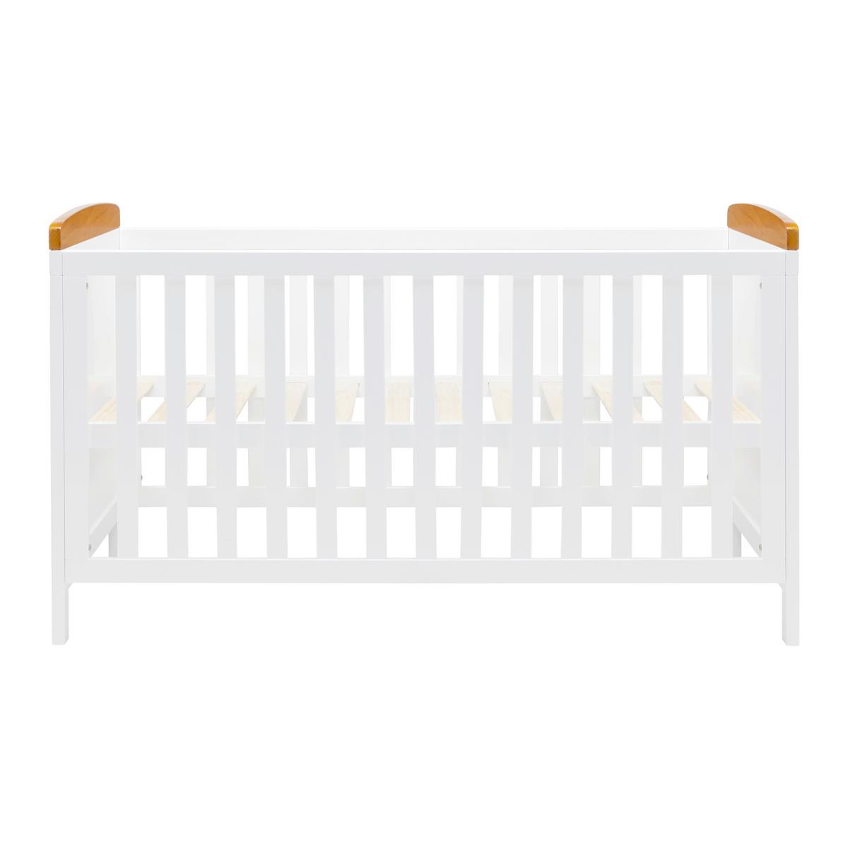Postieľka s priečkami LOU biela - biela/farba borovice, Modern, drevo (144/75cm) - Bessagi Kids