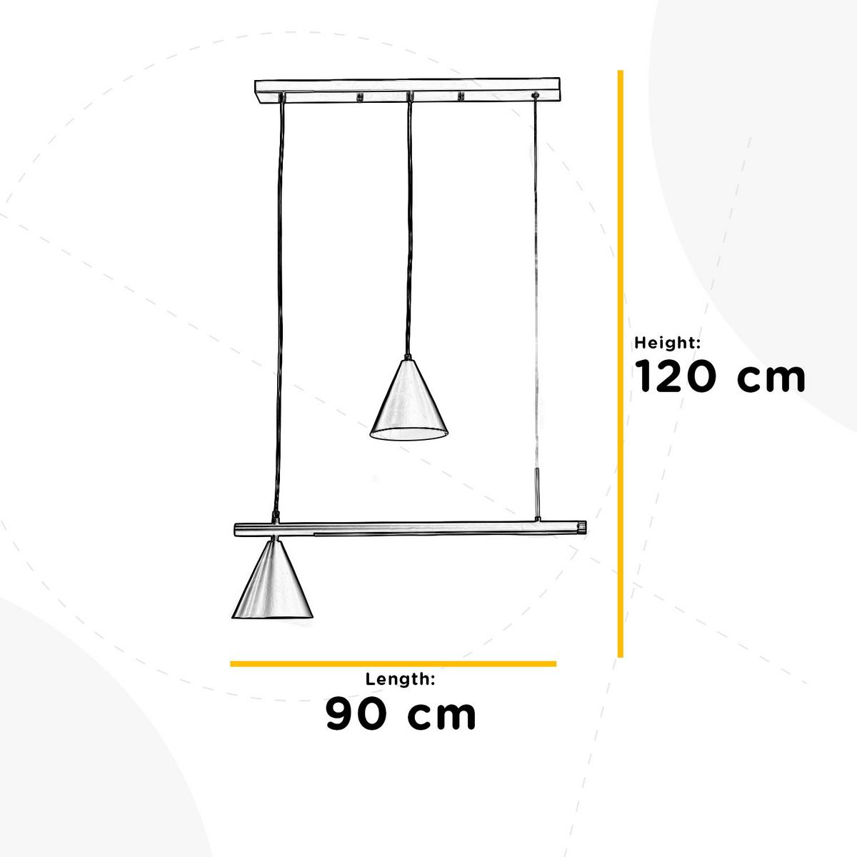 Led-hängeleuchte 5042/s - Schwarz, Design, Metall (90/15/120cm)