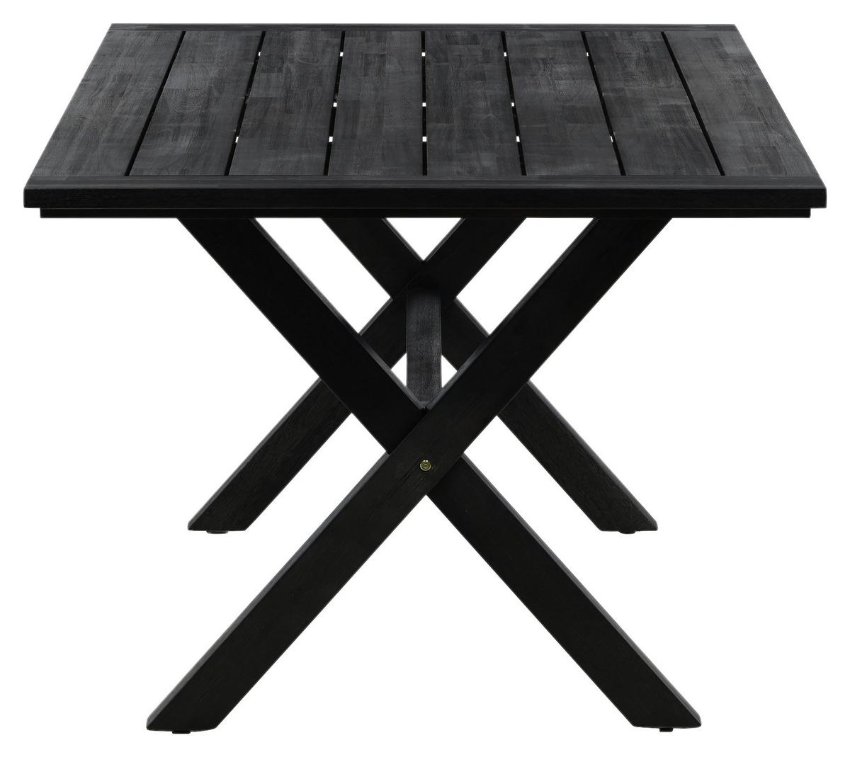 Gartentisch Rives - Schwarz, KONVENTIONELL, Holz (200/100/75cm) - Gardenson