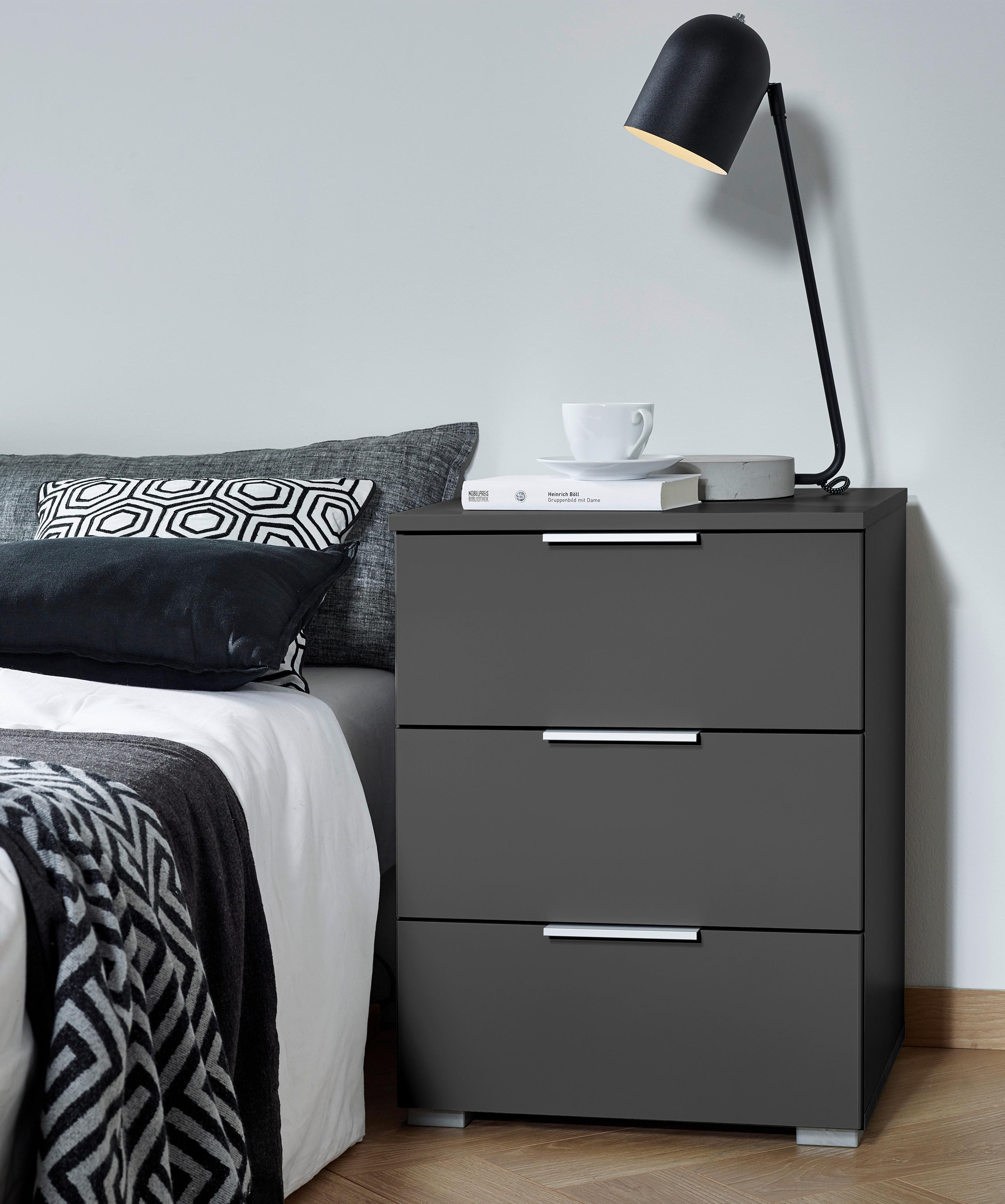 Nachtkästchen Grau H: 62 cm Alabama - Alufarben/Grau, MODERN, Holzwerkstoff (47/62/42cm) - Rauch Möbel