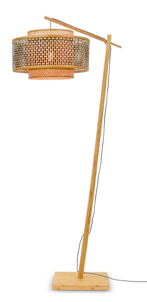 Stehleuchte Bhutan/F/Ad/N/5030/Bn - Schwarz/Naturfarben, Trend, Holz (176/50/73cm) - Good & Mojo