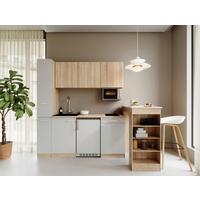 Küchenblock Ingrid Weiß/Eichefarben B: 180cm - Eichefarben/Weiß, Design, Holzwerkstoff (180cm) - Respekta