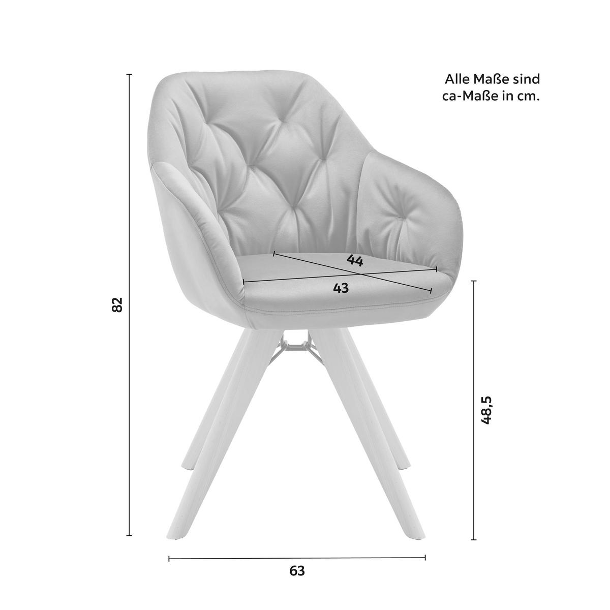 Židle ze sametu Jona světlešedá - světle šedá/barvy buku, Moderní, kov/dřevo (57,5/82/63cm) - Bessagi Home