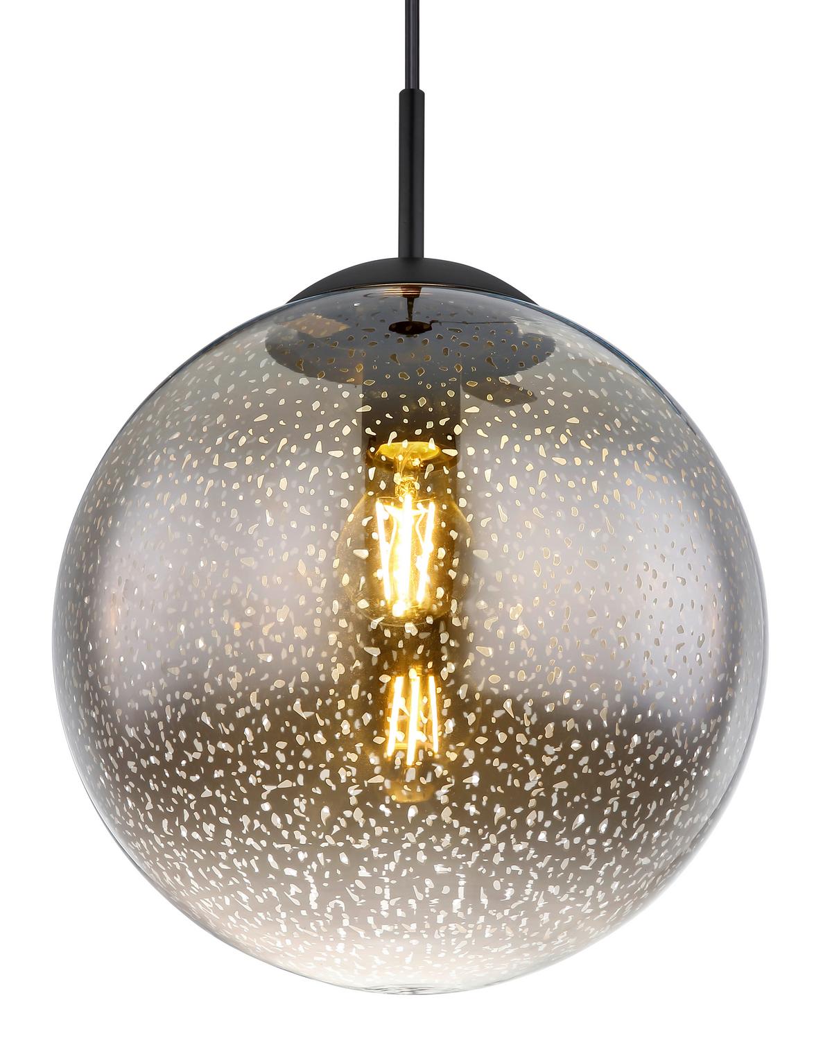 Hängeleuchte 15881h2 - Schwarz, Basics, Glas/Metall (30/120cm) - Globo