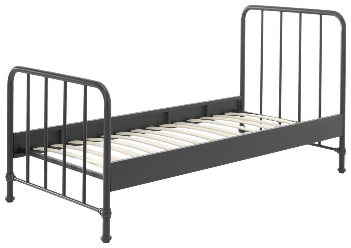 Postel pro děti a mládež BRONXX černa - černá, Moderní, kov/dřevo (90/200cm) - MID.YOU