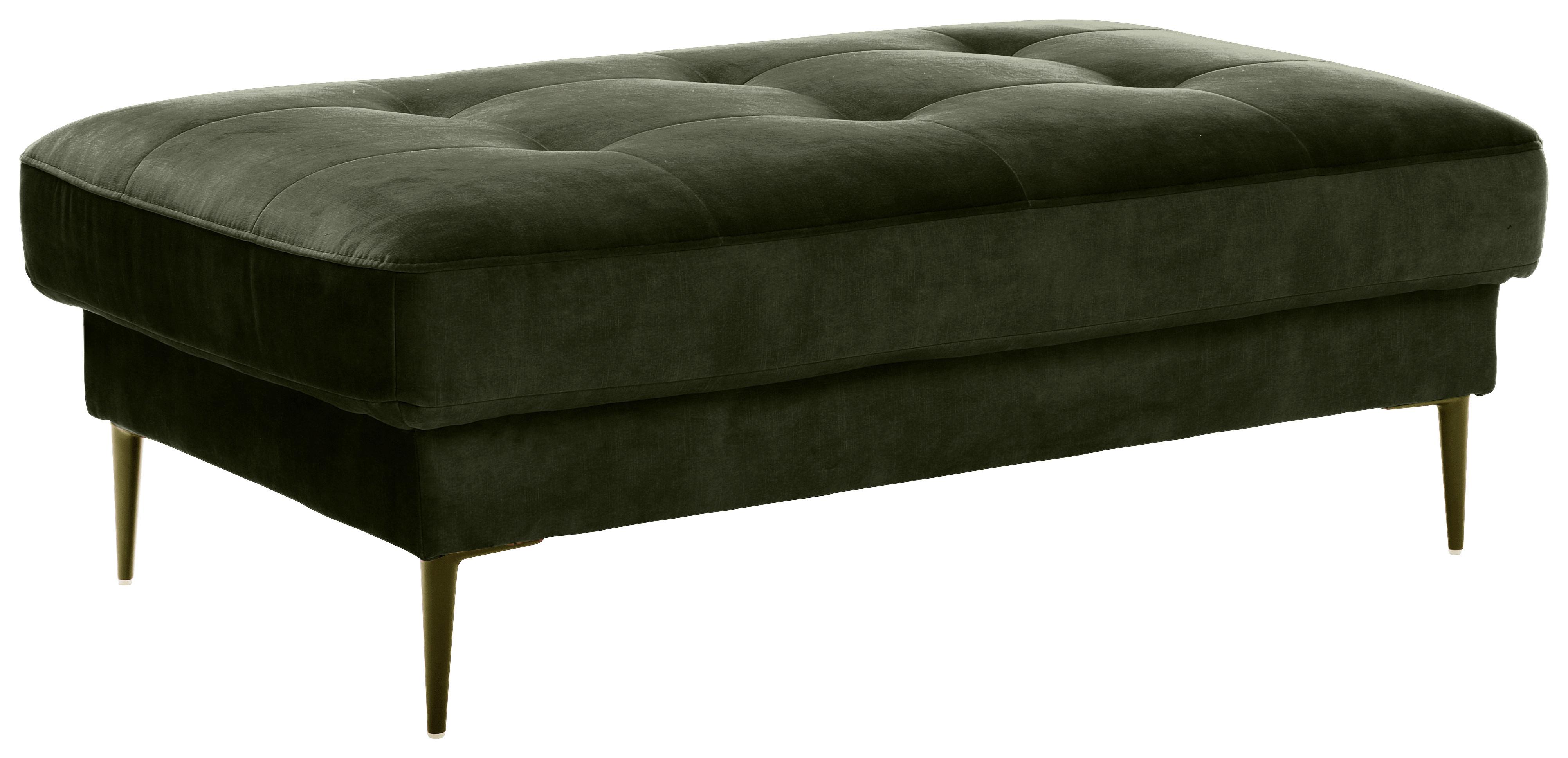 Hocker Luzi - Dunkelgrün/Schwarz, MODERN, Textil (125/42/72cm) - Trendmanufaktur