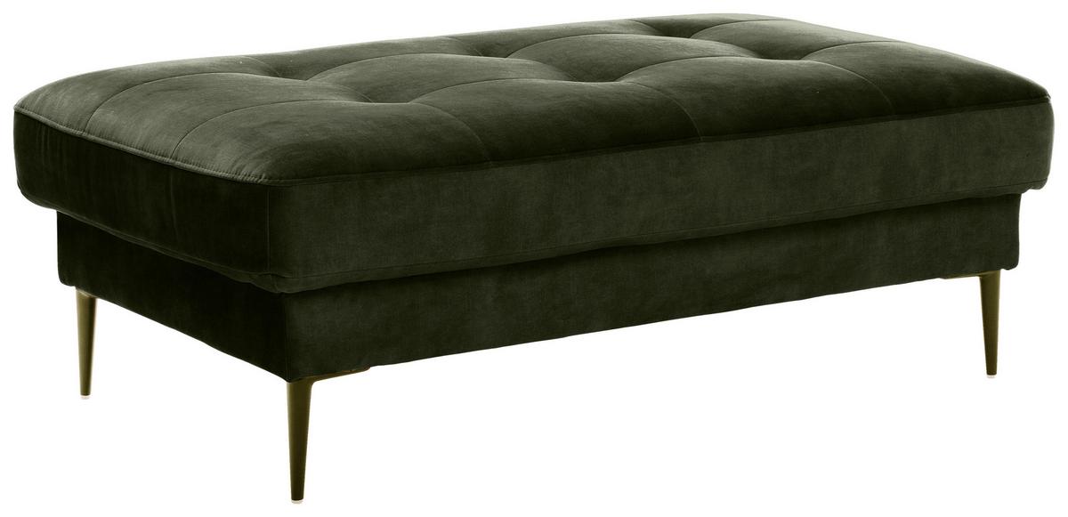 Hocker Luzi - Dunkelgrün/Schwarz, MODERN, Textil (125/42/72cm) - Trendmanufaktur