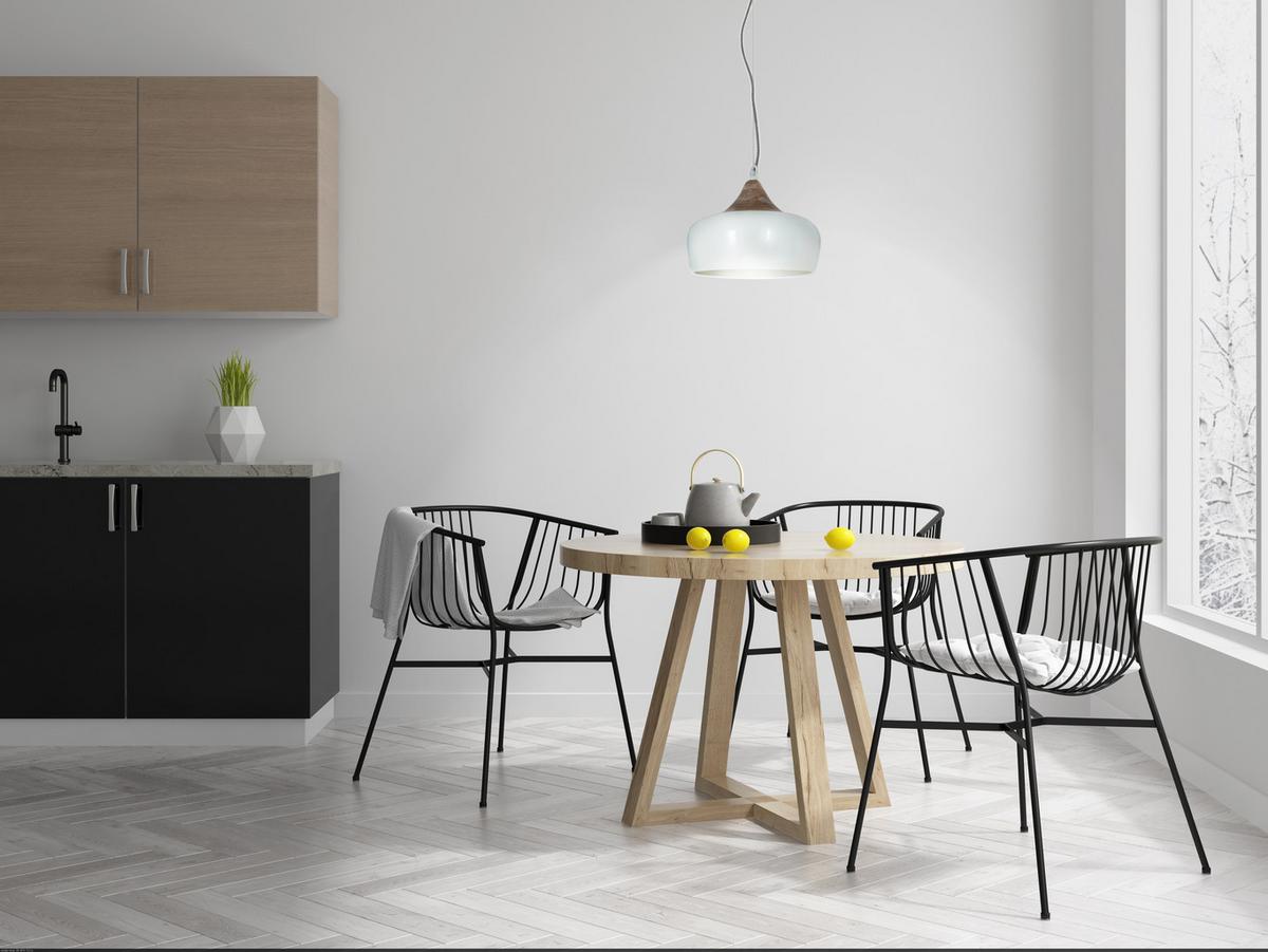 Hängeleuchte Jaipur H: 34 Cm 1-Flammig, Weiß/holz Dekor - Weiß, KONVENTIONELL, Holzwerkstoff/Metall (30/34cm) - Näve