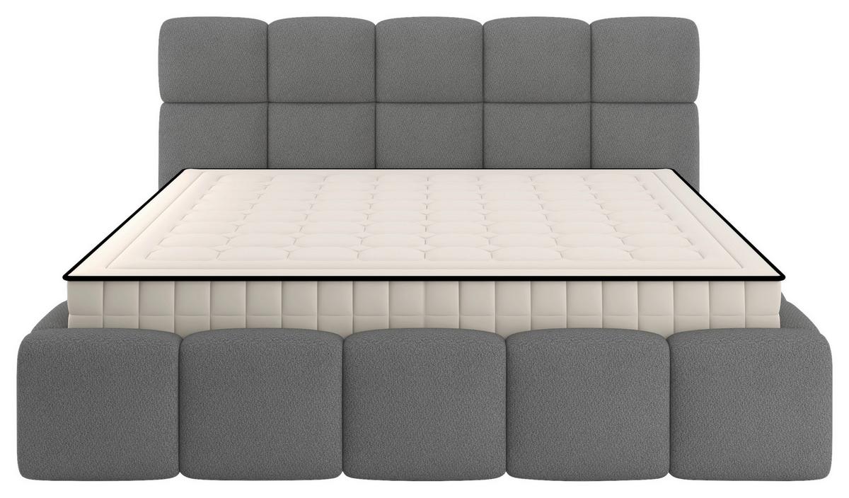Polsterbett Cloudy M. Matratze Grau, Lf: 160x200 Cm - Grau, Trend, Holz/Holzwerkstoff (160/200cm) - Luca Bessoni