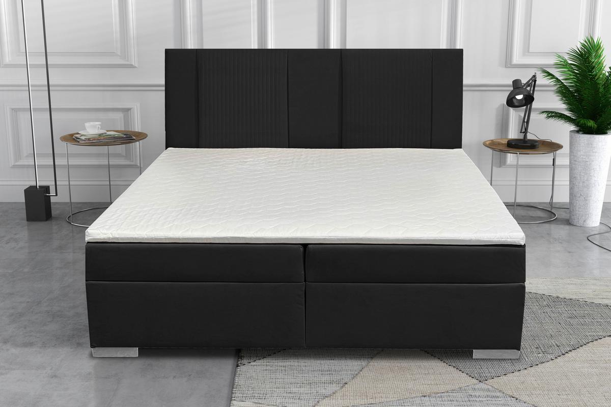 Boxbett Mit Bettkasten 180x200 Cm Dolly - Silberfarben/Schwarz, Basics, Holzwerkstoff/Textil (180/200cm) - Livetastic