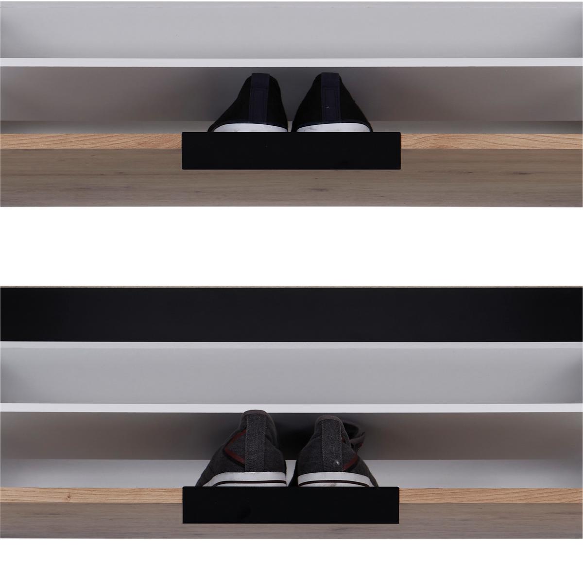 Schuhkipper Anna 4 Klappen Eiche Dekor/anthrazit B: 79 Cm - Eichefarben/Anthrazit, MODERN, Holzwerkstoff (79/162,3/25cm)