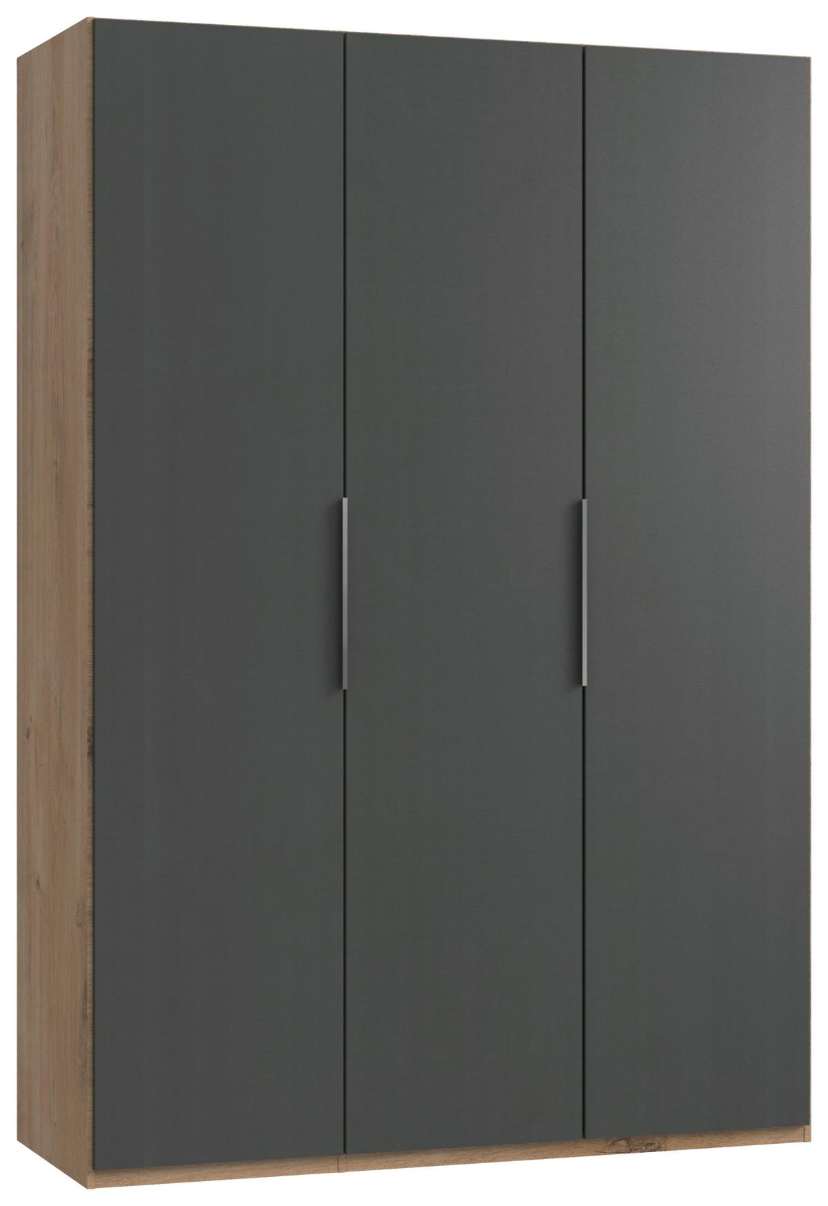 Drehtürenschrank B: 150 Cm Level, Graphitf./eiche Dekor - Eichefarben/Graphitfarben, MODERN, Holzwerkstoff (150/216/58cm) - MID.YOU