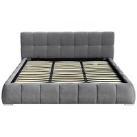 Polsterbett Natalia Grau B: 208 cm - Schwarz/Grau, Design, Holzwerkstoff/Textil (208/90/228cm) - Livetastic