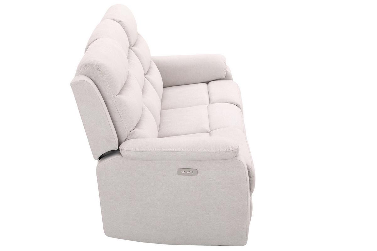 Trojmiestna relaxačná pohovka, MANCHESTER, béžová - čierna/béžová, Konventionell, textil/plast (208/102/93cm) - Based