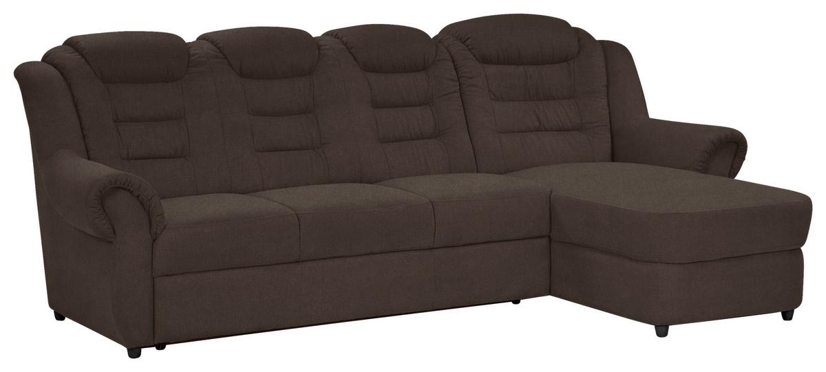 Ecksofa Boston Braun Chenille - Schwarz/Braun, KONVENTIONELL, Textil (262/165cm) - Livetastic