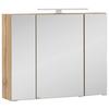 Spiegelschrank Kopenhagen Led 3 Türen 80x64x20 Cm - Eichefarben, KONVENTIONELL, Glas/Holzwerkstoff (80/64/20cm) - Held