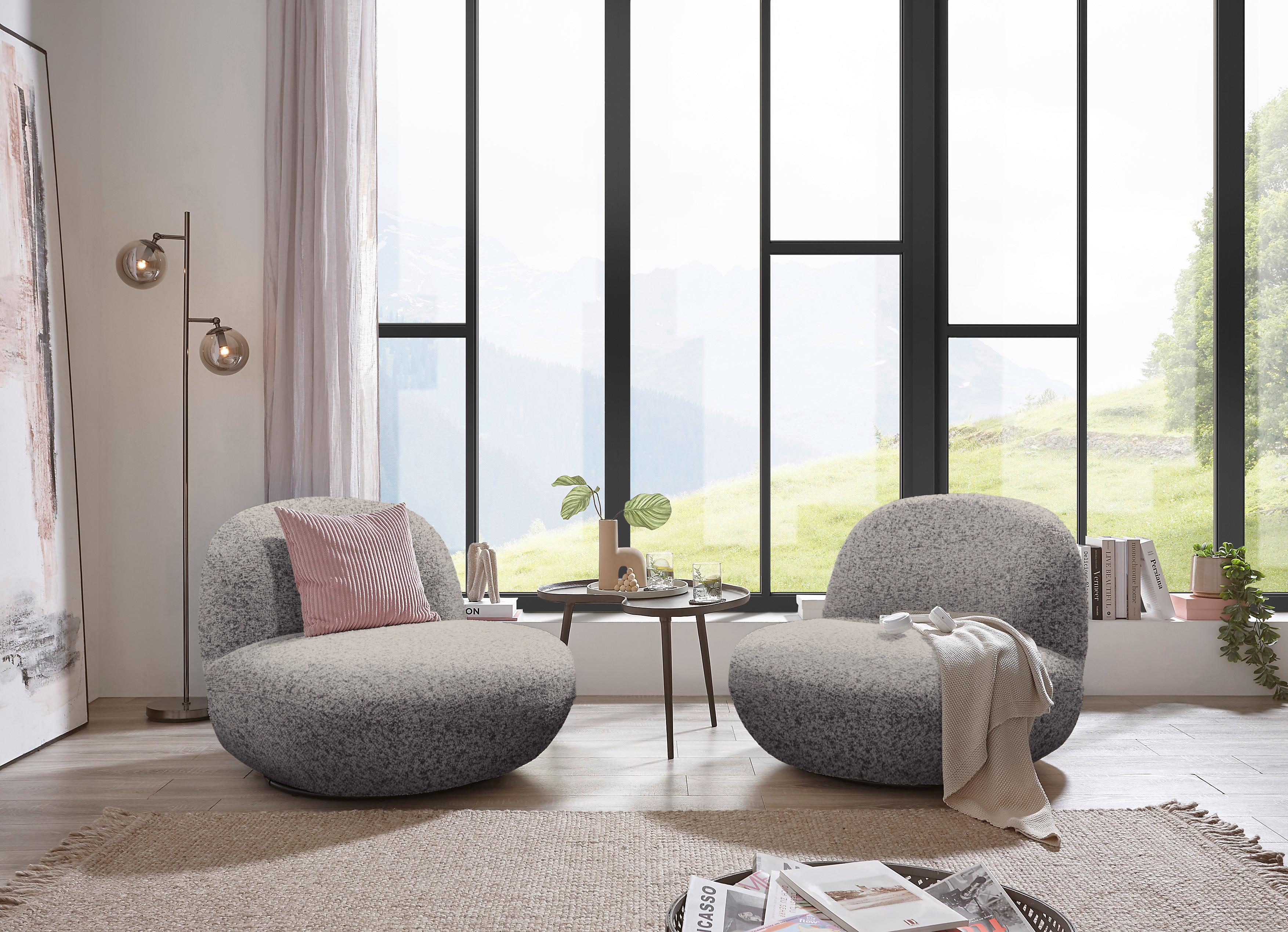 Sessel Chris Grau B: 85 cm - Schwarz/Grau, MODERN, Textil (85/70/99cm) - MID.YOU