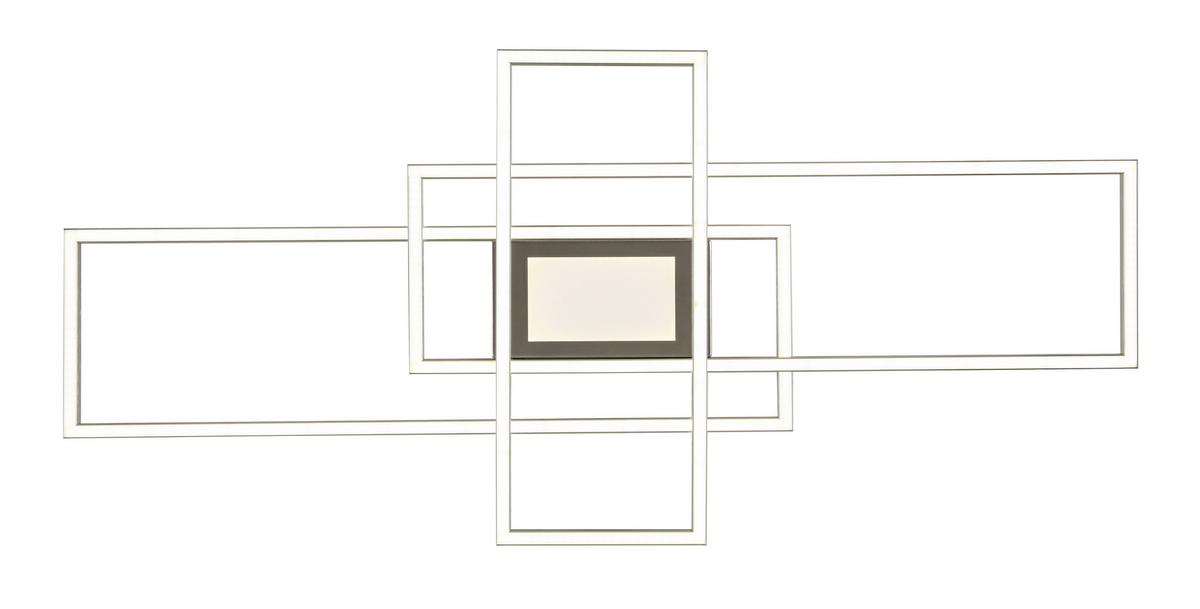 LED-Deckenleuchte Christina - Alufarben/Weiß, Basics, Kunststoff/Metall (45,8/100/6,4cm) - Luca Bessoni