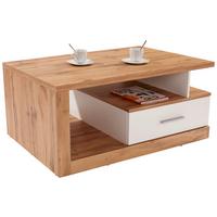 Couchtisch mit Stauraum Iguan, Wotan Eiche Dekor/Weiß - Eichefarben/Weiß, MODERN, Holzwerkstoff (110/45/67cm)