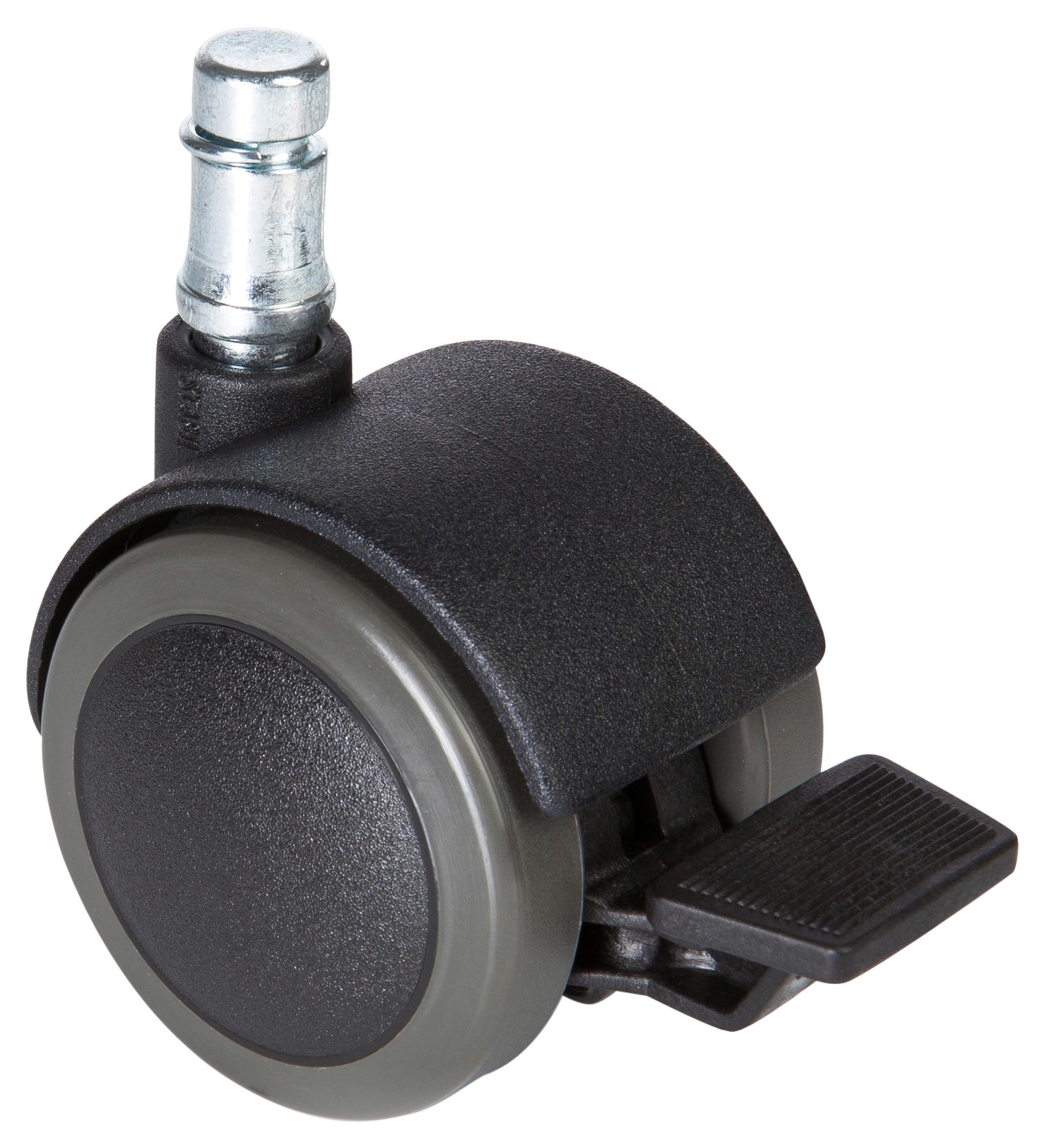 Bürostuhlrollen Rolo Stop Schwarz Ø 5 cm 5er-Set - Schwarz, Basics, Kunststoff/Metall (5,1/6/5cm) - MID.YOU