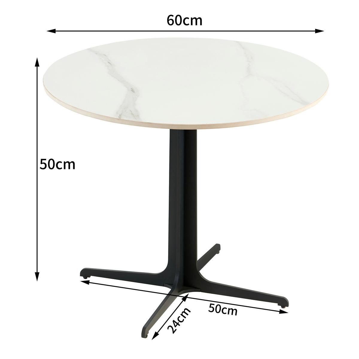 Couchtisch White Pearl 2 - Schwarz/Weiß, MODERN, Keramik/Metall (60/50/60cm)