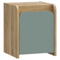 NOČNÍ STOLEK HOA - barvy dubu/šalvějově zelená, Moderní, kompozitní dřevo (42,4/52,5/41,3cm)