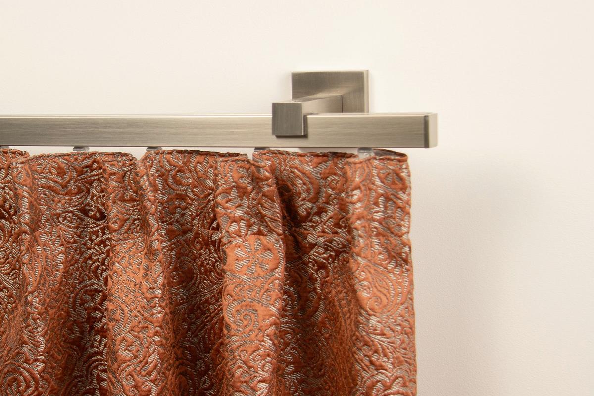 Vorhangstangenset 130 cm - Edelstahlfarben, Basics, Metall (130cm)