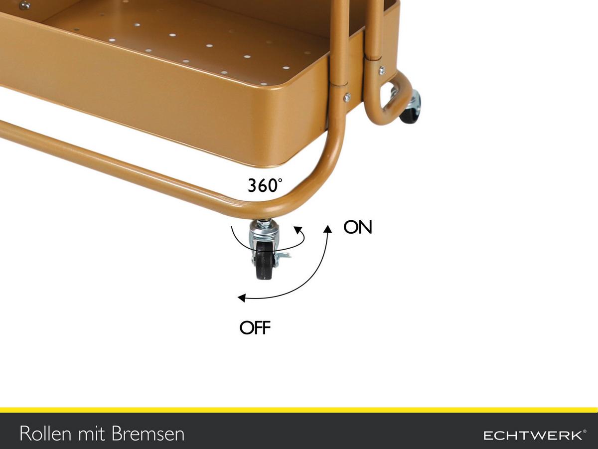 SERVIERWAGEN DANAO - Goldfarben, Basics, Metall (43/32/86cm) - Echtwerk