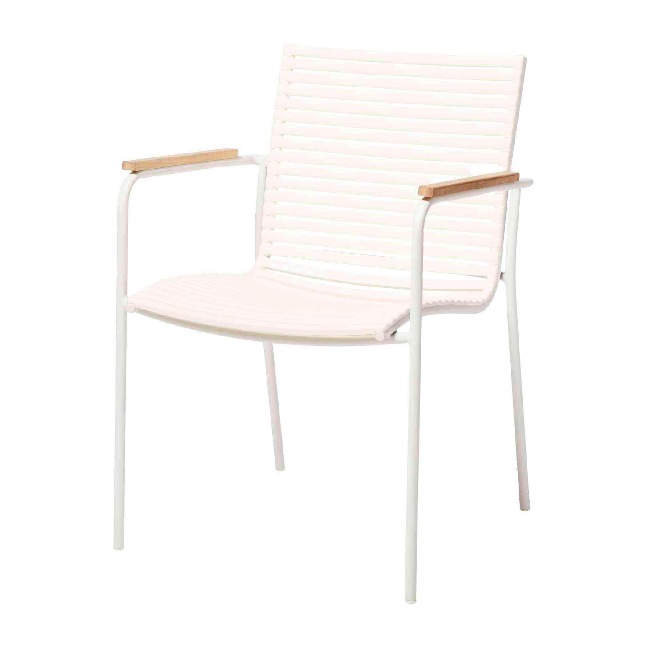 Gartensessel stapelbar Mood MOOD - Weiß/Teakfarben, Natur, Holz/Kunststoff (60/84/56cm) - Gardenson