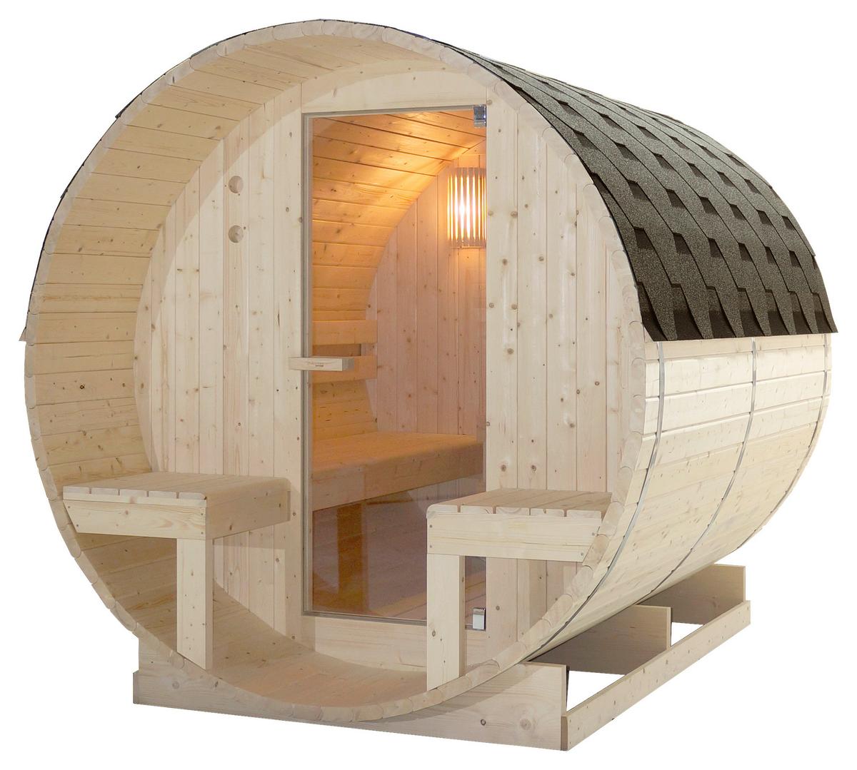 Saunafass Bergen Bergen Fichtefarben B: 189 Cm - Fichtefarben, KONVENTIONELL, Glas/Holz (194,8/220/191,5cm) - Sanotechnik