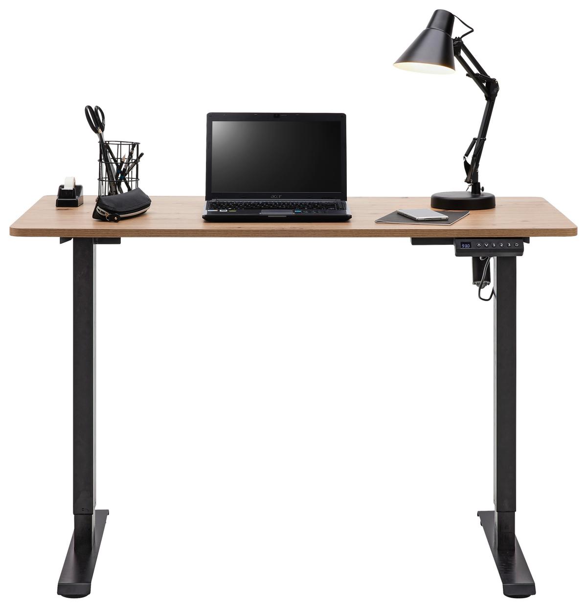 Psaci stůl EMIL II - černá/dub artisan, Moderní, kov/kompozitní dřevo (120/72-118/60cm) - Mömax