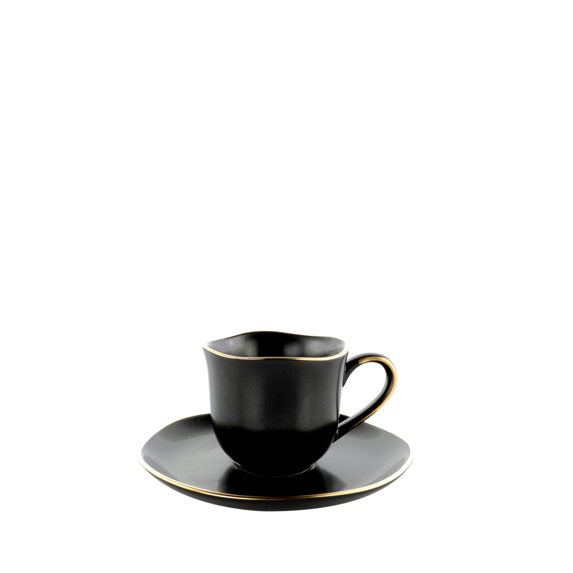 ŠÁLEK A PODŠÁLEK NA ESPRESSO ONIX - černá, Moderní, keramika - Mömax