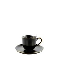 ŠÁLEK A PODŠÁLEK NA ESPRESSO ONIX - černá, Moderní, keramika - Mömax