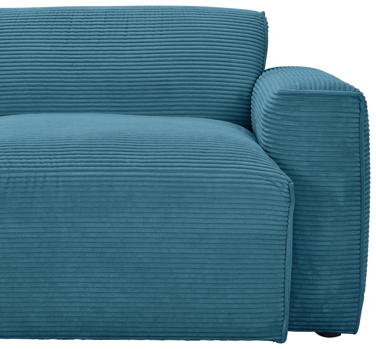 Ecksofa mit Zierkissen Pearl Hellblau 196x303 cm - Schwarz/Hellblau, Design, Textil (196/303cm) - Livetastic