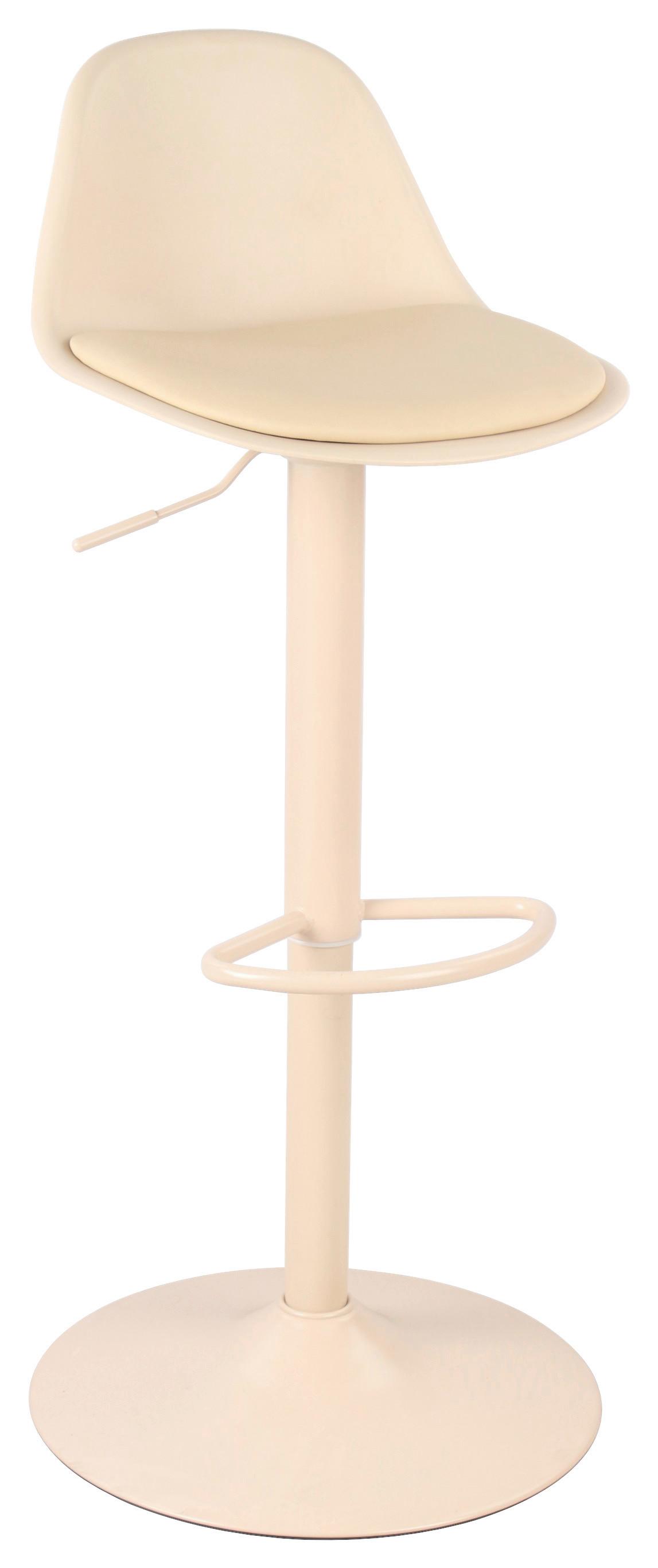 Barhocker höhenverstellbar Conte Lederlook beige - Beige, MODERN, Kunststoff/Textil (40/103/43cm)
