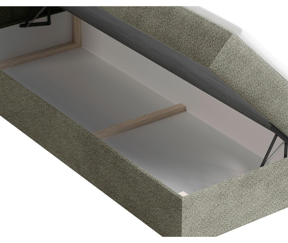 Boxbett Paris Lf: 180x200 Grün - Schwarz/Grün, MODERN, Holz/Kunststoff (180/200cm) - MID.YOU